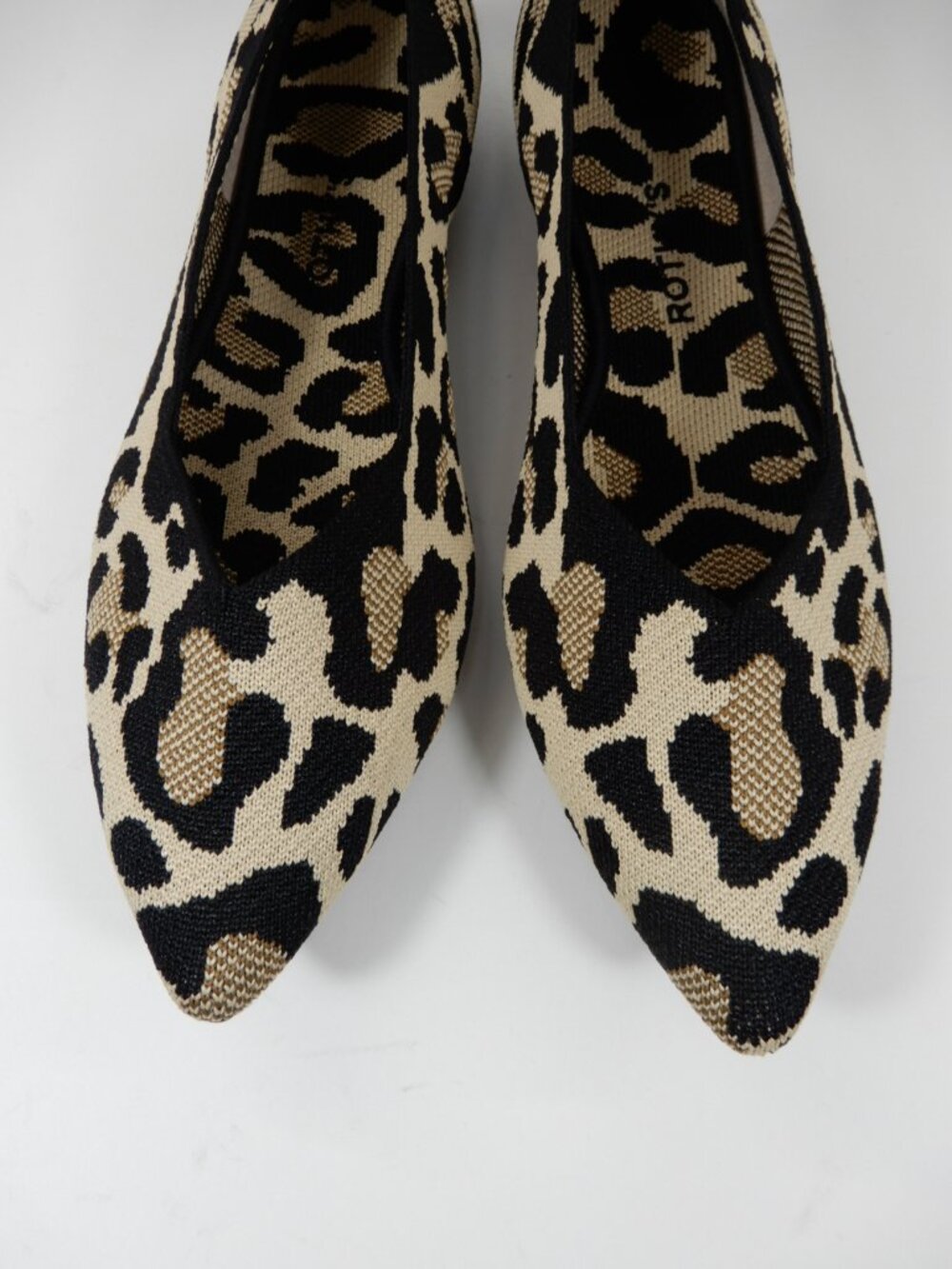 Rothy's The Point II Flats Shoes Size 12.5 Desert Cat Leopard Print NEW - Picture 4 of 16